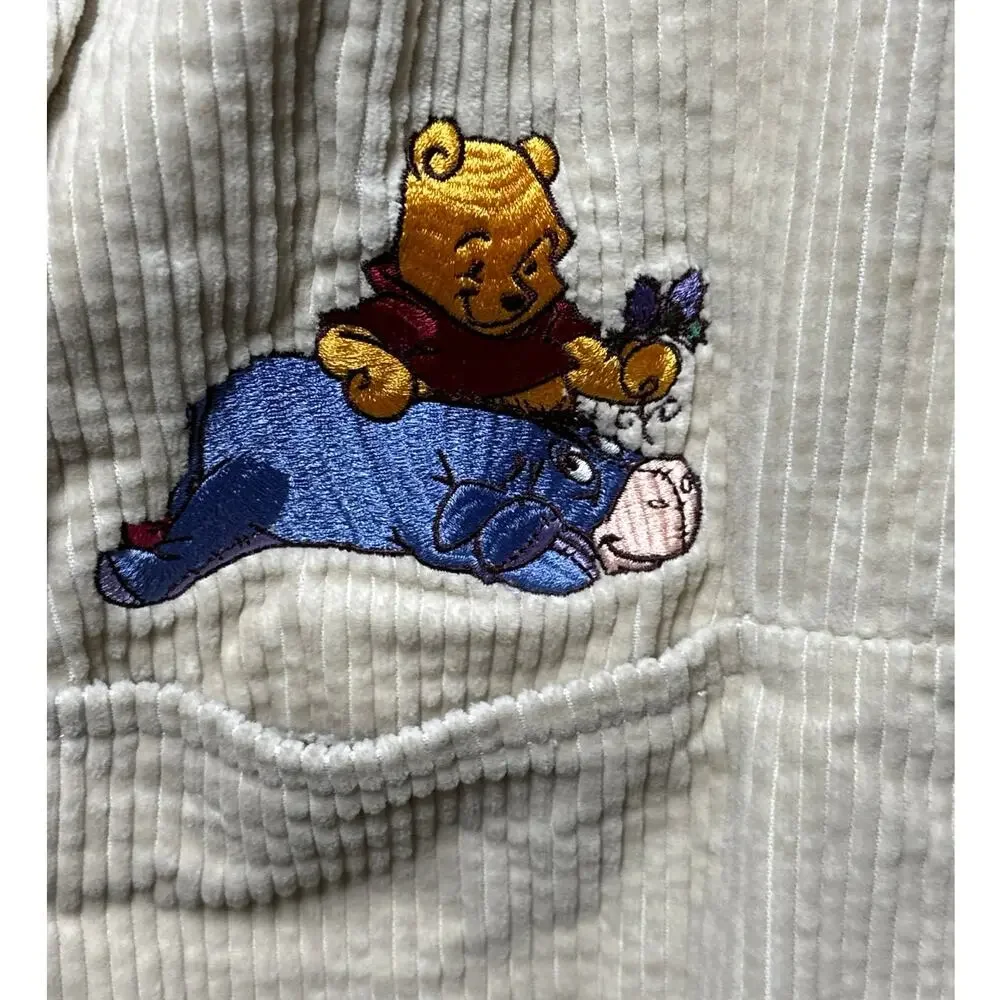 Disney Store Vintage Winnie the Pooh Eeyore Embroidered Corduroy Shacket Sz M - Picture 5 of 14